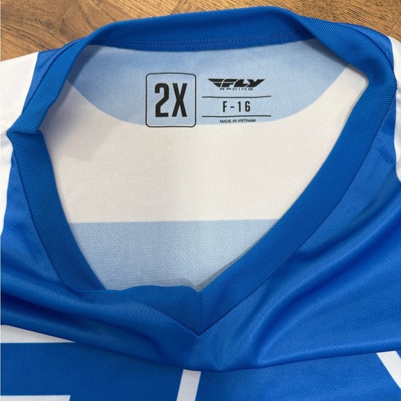 FLY Racing. Men’s  Blue and White Shirt - Picture 3 of 7